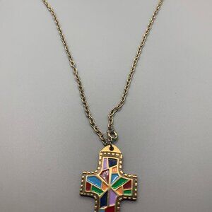 TSG Brand Colorful Cross 24" Necklace